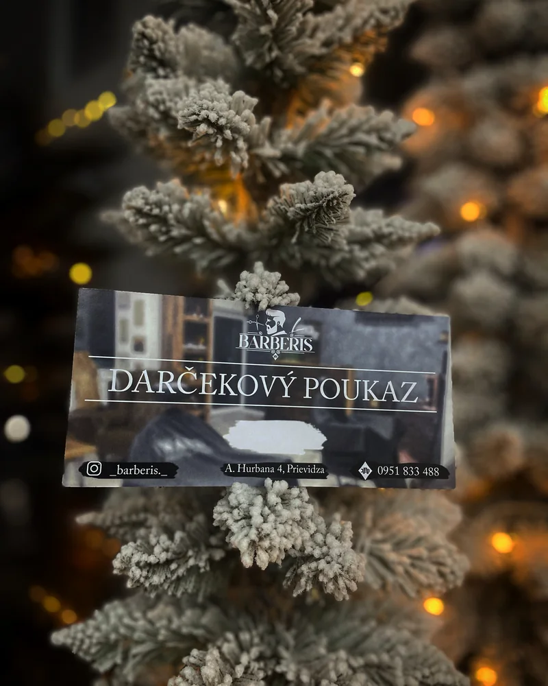 Darčekový poukaz BARBERIS na zasneženom vianočnom stromčeku